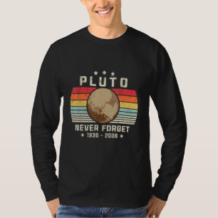 Pluto Never Forget Retro Space Science T-Shirt
