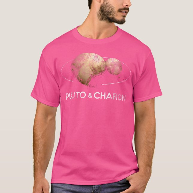 Pluto Planet Charon Moon Solar System Astronomy T-Shirt (Front)
