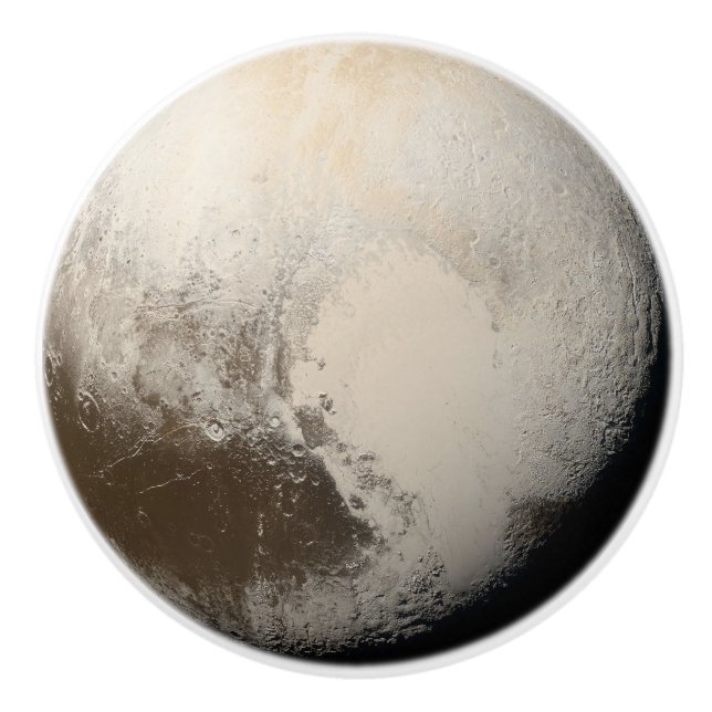 Pluto Planet Solar System Elegant Greige Scorpio Ceramic Knob (Front)