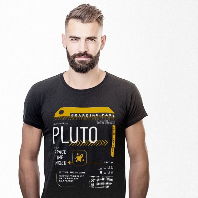 Pluto Planet Time Travel Boarding Pass T-Shirt (Pluto Planet Time Travel Boarding Pass T-Shirt)