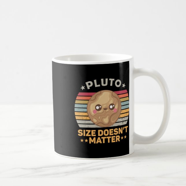 Pluto Size Doesn't Funny Pluto Shirt Sticker  Coffee Mug (Right)