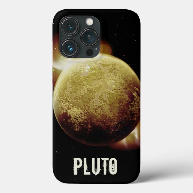 Pluto yellow planet 3d universe space illustration Case-Mate iPhone case (Back)