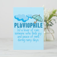 Pluviophile Rain Lover Cute Blue Umbrella