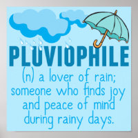 Pluviophile Rain Lover Pretty Blue Umbrella