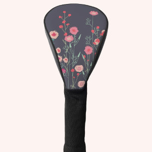 Plymouth Flowers Dark Boho Floral Painting Golf Head Cover