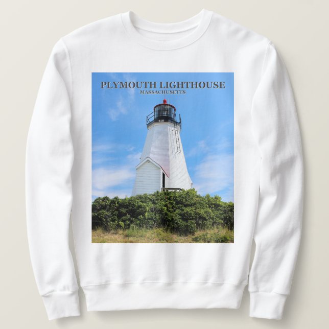 Plymouth Lighthouse, , Massachusetts Sweatshirt (Design Front)