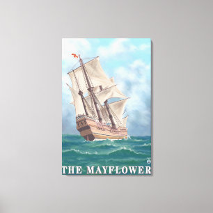 Plymouth, MassachusettsView of the Mayflower Canvas Print
