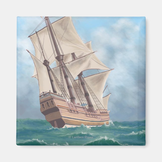 Plymouth, MassachusettsView of the Mayflower Magnet (Front)