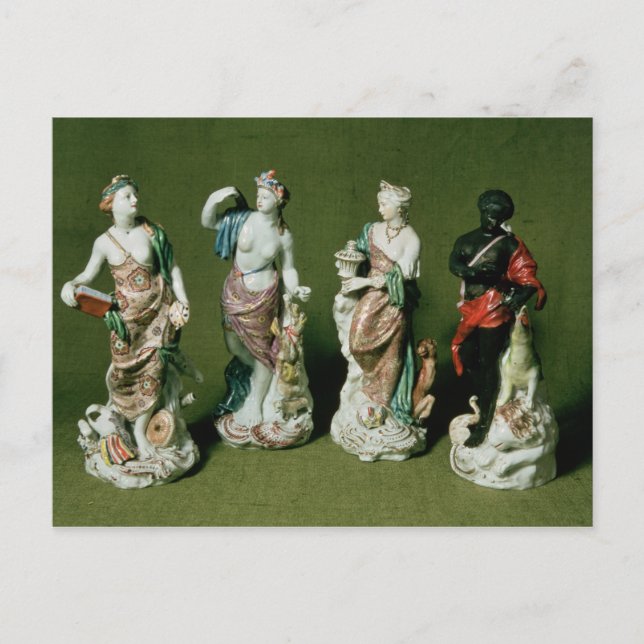 Plymouth porcelain figures of the Four Continents Postcard (Front)