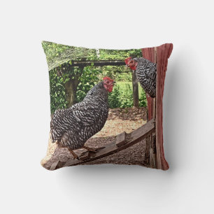 Plymouth Rock Hens Cushion