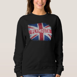 Plymouth United Kingdom British Flag Vintage Uk So Sweatshirt