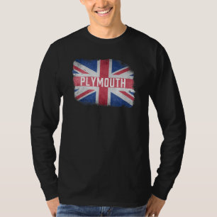 Plymouth United Kingdom British Flag Vintage Uk So T-Shirt