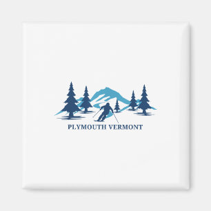 Plymouth Vermont Ski Resort Skiing Skier _1  Magnet