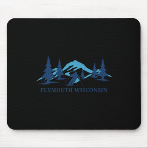 Plymouth Wisconsin Ski Resort Skiing Skier  Mouse Pad