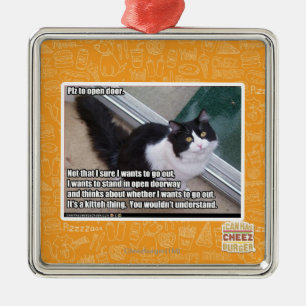 Plz to open door metal tree decoration