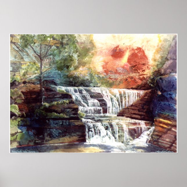 PMACarlson Buttermilk Falls, Sunset Poster (Front)