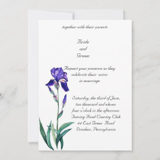 PMACarlson Elegant Iris Wedding Invitation
