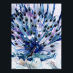 PMACarlson Peacock I Poster<br><div class="desc">A textured ground provides a display case for this proud and flashy peacock. Poster.</div>