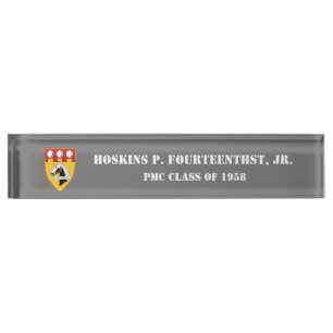 PMC DESK NAMEPLATE w/PMC Seal (WHT TEXT)