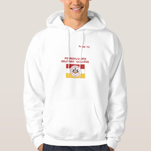 * PMC FLAG HOODIE W/NAME AND CLASS - red text (Front)
