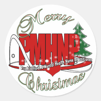 PMHNP CHRISTMAS Psychiatric  Mental Health Nurse Classic Round Sticker
