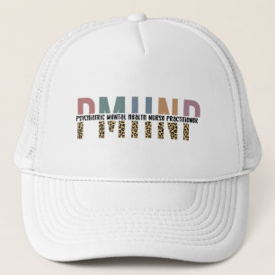 PMHNP Leopard Print Psychiatric Mental Health NP Trucker Hat