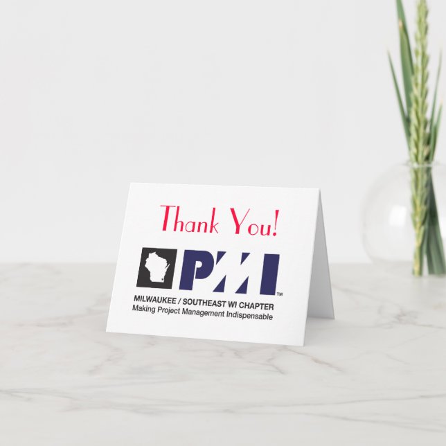 PMI Logo Print Quality, Thank You! Thank You Card (Front)