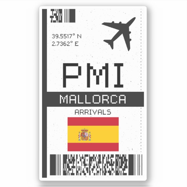 PMI Mallorca Boarding Pass - Spain Travel (Front)