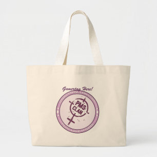 PMS Handbag- Purple Logo 2 Large Tote Bag