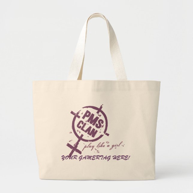 PMS Handbag- Purple Logo Large Tote Bag (Front)