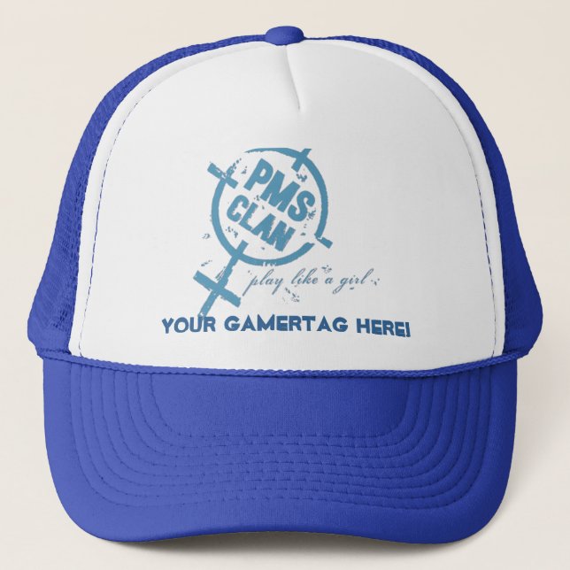 PMS Hat- Blue Logo Trucker Hat (Front)