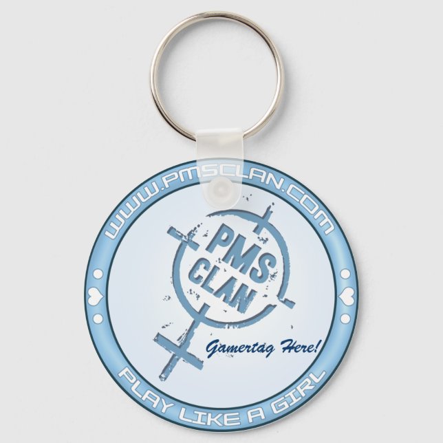 PMS Keychain- Blue Logo 2 Key Ring (Front)