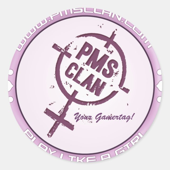 PMS Sticker- Purple Logo 2 Classic Round Sticker (Front)