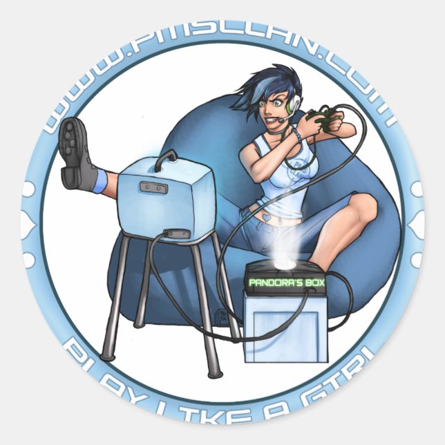 PMS Stickers- Pandora's Box Blue 2 Classic Round Sticker (Front)