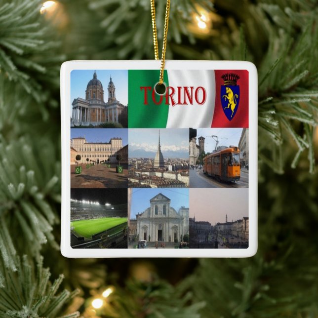 PMT012 TURIN, Mosaic, Piedmont, Italy, Ceramic Ornament (Tree)