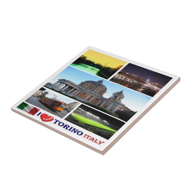 PMT015 TURIN I Love, Mosaic, Italy, Tile (Side)