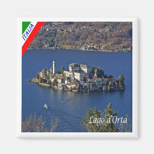 PMT022 LAKE ORTA, Piedmont, Italy, Fridge Magnet