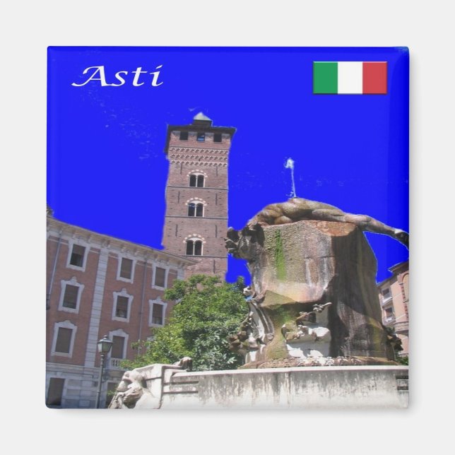 PMT027 ASTI Troyana Tower, Italy, Fridge Magnet (Front)