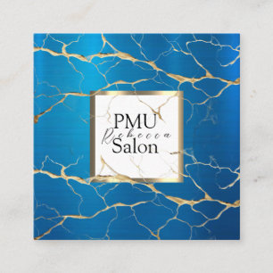 PMU Salon Colourful Typography Modern permanent Square Business Card
