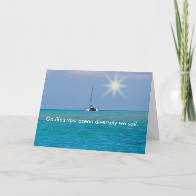 PMYC - On life's vast ocean diversely we sail. Holiday Card (Front)