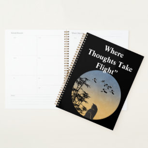 PMystical Black Cat & Bamboo - Japanese Art Planner