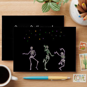 PN 70 Skeleton Dance in Stars Envelope