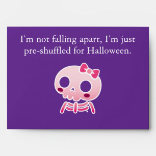 PN 96 Pink Skeleton Halloween Humour Envelope