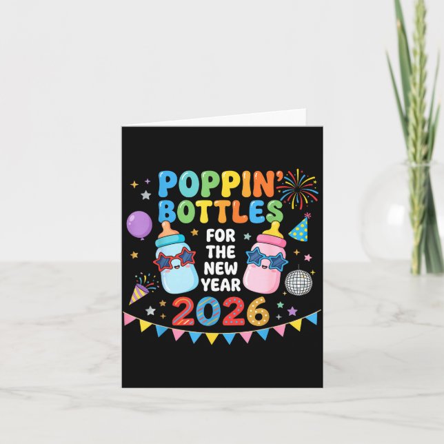 Pn Bottles For The New Year 2026 Baby Bottle Party Card (Front)