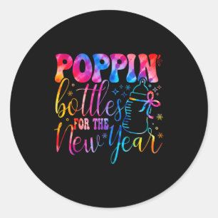 Pn Bottles For The New Year Coquette Bow Midwife T Classic Round Sticker