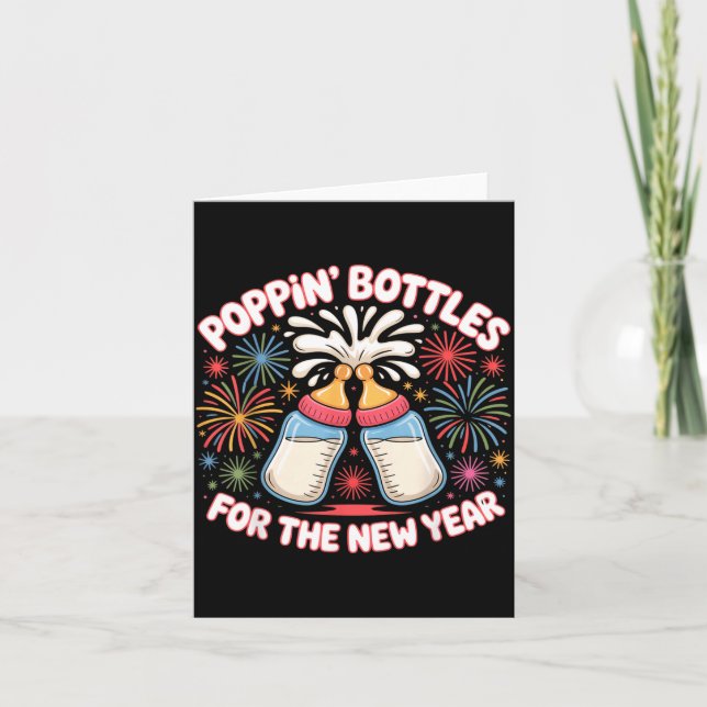 Pn Bottles For The New Year Funny Baby Milk Toast  Card (Front)