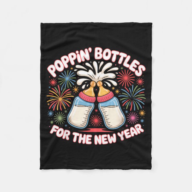 Pn Bottles For The New Year Funny Baby Milk Toast  Fleece Blanket (Front)