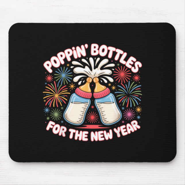 Pn Bottles For The New Year Funny Baby Milk Toast  Mouse Pad (Front)