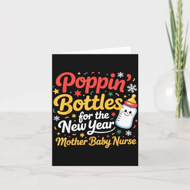 Pn Bottles For The New Year Mother Baby Nurse  Card (Front)