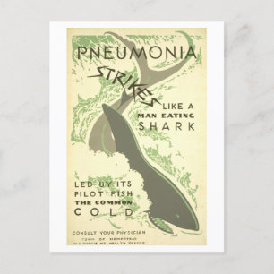 Pneumonia Warning Postcard